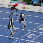 A robot sprinter shatters a 100-meter record again as sparks fly at China’s robot competition